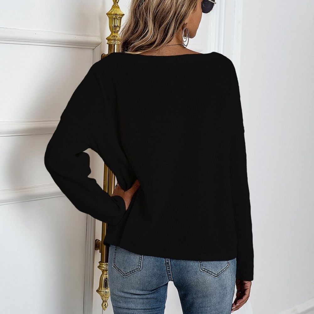 Cream Off Shoulder Knit Oversized Top Casual - Picture 2 of 7